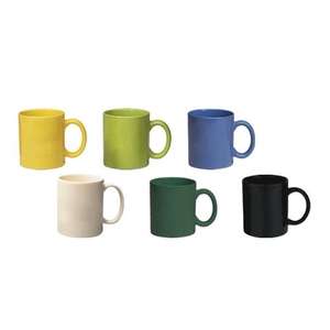 11 Oz Colored Stoneware Mug with C-Handle