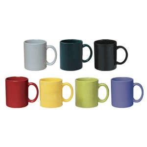Custom Promotional 11 Oz Colored Stoneware Mug with C-Handle