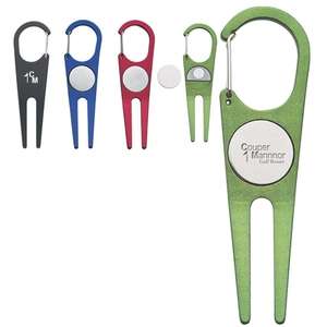 Custom Promotional Aluminum Divot Tool with Ball Marker