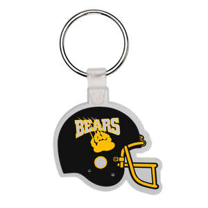 Custom Promotional Football Helmet Soft Plastic Custom Key Chain 1-3/4"