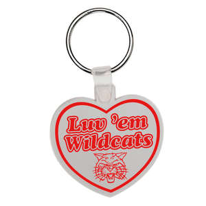 Custom Promotional Heart Soft Plastic Custom Key Chain 1-7/8"