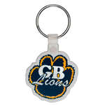 Logo Stock Keychains - Paw Shape Soft Plastic Custom Key Chain 1-3/4"