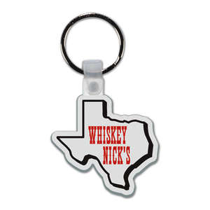Custom Promotional Texas Soft Plastic Custom Key Chain 2-3/8"