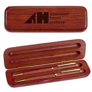 Custom Promotional Rosewood Pen and Pencil Set
