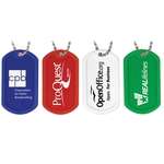 Customized Luggage & ID Tags - Plastic Dog Tag with 4-1/2" Ball Chain