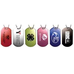 Custom Promotional Aluminum Dog Tag with 23-1/2" Ball Chain
