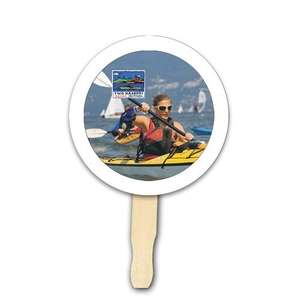 Custom Promotional Circle Shape Hand Fan - Full Color Digital
