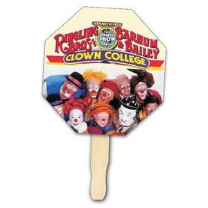 Custom Promotional Stop Sign Shape Hand Fan - Full Color Digital