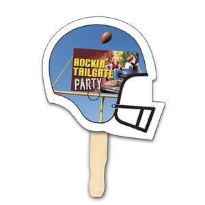 Custom Promotional Football Shape Hand Fan - Full Color Digital