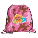 Promotional Backpacks - Non-Woven Camo Drawstring Backpack - Full Color Digital