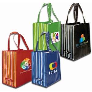 Custom Promotional RPET Striped Tote Bag - Full Color Digital