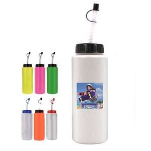 32 oz. BPA Free Sports Bottle with Flexible Straw - Full Color Digital, 1 Side