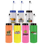 Promotional Water Bottles - 32 oz. BPA Free Sports Bottle with Flexible Straw - Full Color Digital, 1 Side
