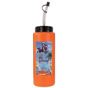 Custom Promotional 32 oz. BPA Free Sports Bottle with Push 'n Pull Cap - Full Color Digital, 1 Side