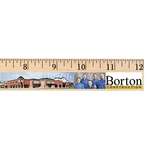 Business Rulers - 12" Clear Lacquer Wood Ruler - Full Color Digital