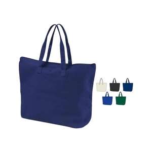 Custom Promotional BAGedge Canvas Zippered Book Tote - Dark/Colors
