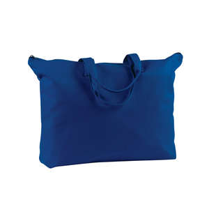 BAGedge Canvas Zippered Book Tote - Dark/Colors Blue, Navy