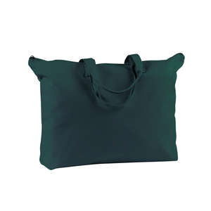 BAGedge Canvas Zippered Book Tote - Dark/Colors Green, Forest