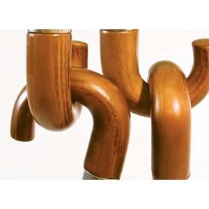 Curved Wood Handle Compact Umbrella 