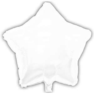 18" Star Shaped Foil Balloon White