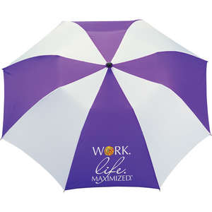 Stromberg 42" Slim Stick Auto Folding Umbrella Purple/White