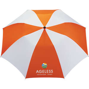 Stromberg 42" Slim Stick Auto Folding Umbrella Orange/White