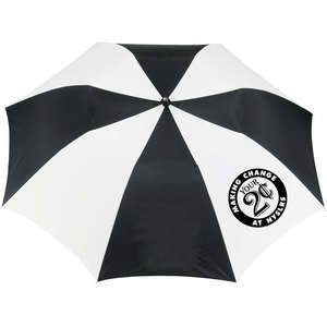 Stromberg 42" Slim Stick Auto Folding Umbrella Black/White