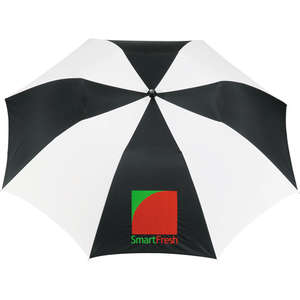 Stromberg 42" Slim Stick Auto Folding Umbrella Black/White
