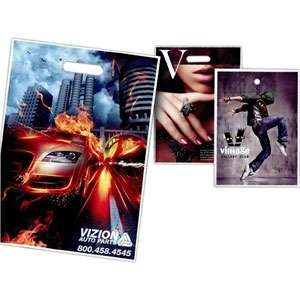 Custom Promotional Take Home Bag with Die Cut Handle - 13-1/2" X 15", Full Color