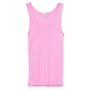 Bella Women's 2X1 Rib Tank - Colors Pink