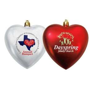 Custom Promotional Heart Shatter Proof Ornament