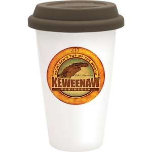 Sublimated Double Wall Ceramic Cup w/Lid