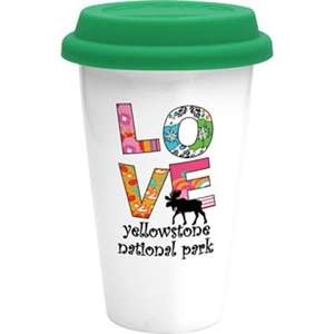 Sublimated Double Wall Ceramic Cup w/Lid