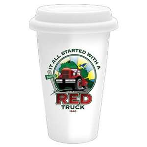 Sublimated Double Wall Ceramic Cup w/Lid