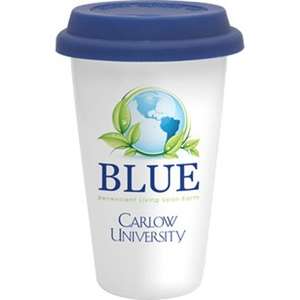 Sublimated Double Wall Ceramic Cup w/Lid