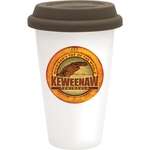Custom Coffee Mugs - Sublimated Double Wall Ceramic Cup w/Lid