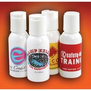 Custom Promotional Gel Hand Sanitizer in White Bottle - 1 oz.
