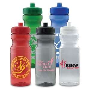 24 oz Push/Pull Top Translucent Sport Bottle