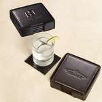 Customized Coasters - Leeman Times Square Leather Coaster Set