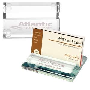 Custom Promotional Leeman Atrium Glass Business Card Holder