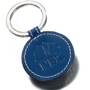 Custom Promotional Leeman Limelight Round Leather Key Fob