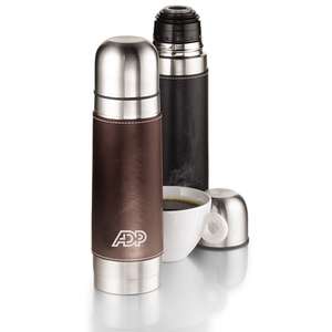 Custom Promotional Leeman Empire Leather-Wrapped Thermos