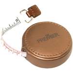Custom Tape Measures - Leeman Seventh Avenue Metallic Round Leatherette Tape Measure