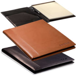 Custom Promotional Leeman Harrison Calfskin Leather Portfolio - Large