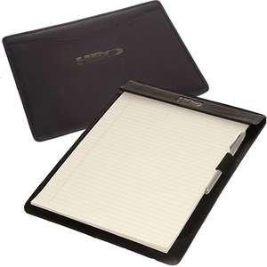 Custom Promotional Leeman Wall Street Cowhide Writing Pad Holder - Large