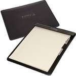 Promotional Journals, Organizers & Portfolios - Leeman Wall Street Cowhide Writing Pad Holder - Large