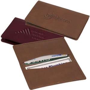 Custom Promotional Leeman Alpine Glazed Cowhide Card Case