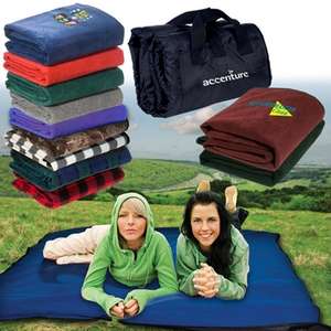 Custom Promotional Fleece/Nylon Picnic Blanket