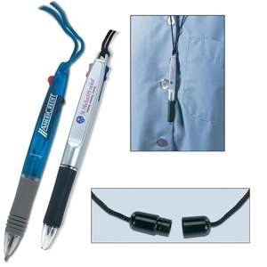 Custom Promotional Duo Pen-On-A-Rope - Black and Red Ink