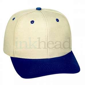 Cotton Twill Constructed Cap-Two Tone Natural